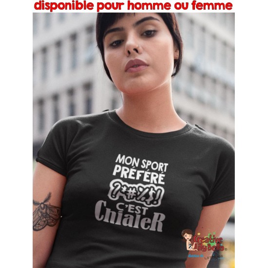 t-shirt MON SPORT PRÉFÉRÉ C'EST CHIALER TS4519